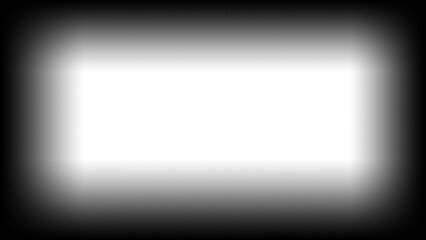 Black and white radial vignette background with smooth gradient blend, soft blurred edges, central glow, subtle noise texture, and minimal monochrome light burst effect