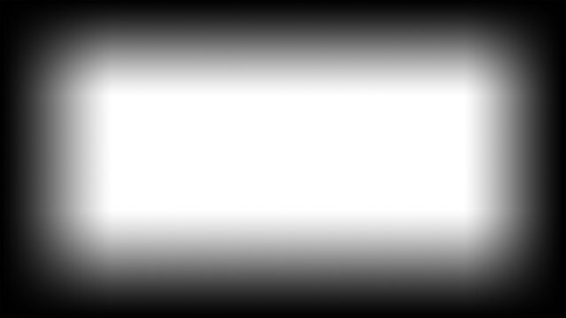 Black and white radial vignette background with smooth gradient blend, soft blurred edges, central glow, subtle noise texture, and minimal monochrome light burst effect