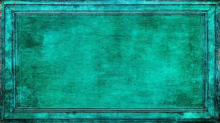 Vintage Turquoise Wooden Frame with Weathered Texture for Artistic or Interior Design Use