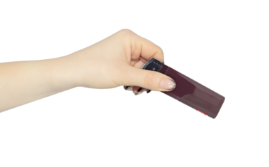 lighter in hand isolated from background, concept to pass or throw away