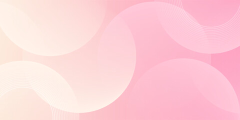 Minimalist banner background, pastel colorful, pink and yellow gradations. Circle effect style geometric, abstract background.Print