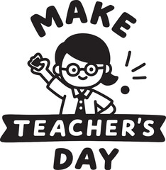 Teachers Day Silhouette Vector Icon for Learning, Study . t shirt design and Education Artwork. 