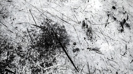 Abstract Black and White Grunge Texture with Scratches and Smudges for Artistic Design