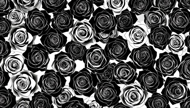Black and white rose pattern