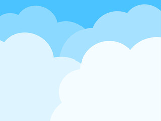 Flat Cloud Background Illustration with Blue Sky