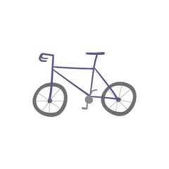 Simple Purple Bicycle Illustration Isolated on White Background for Graphic Design
