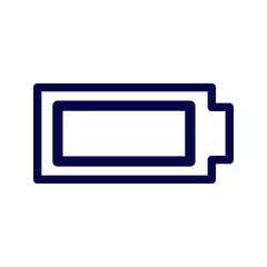 Low Battery Alert Outlined Icon of Depleted Power Source Indicator for Device
