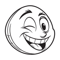 A winking emoji with a playful expression, featuring a closed eye, a wide smile revealing teeth, and a cheerful demeanor, isolated on white background it conveys happiness and lightheartedness
