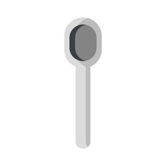 Minimalist grey spoon illustration for culinary and dining concepts on a clean background