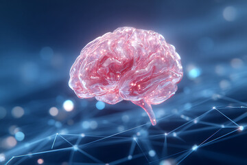 Luminous Synapses Firing in a Translucent Brain Over a Digital Plexus Network.