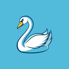 Naklejka premium two swans on the lake