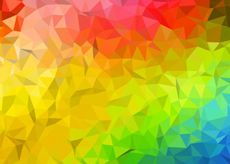Abstract Colorful Polygonal Low Poly Background,Abstract Geometric Rainbow Mosaic