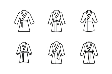 bathrobe line art vector illustration