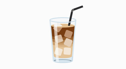 Refreshing Iced Coffee: Summer Beverage Illustration