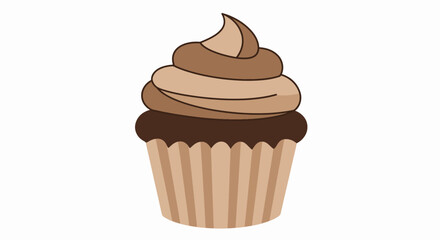 Delicious Chocolate Cupcake: Sweet Treat Illustration