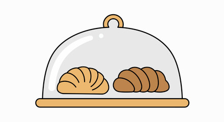 Sweet Treats Under Glass: Bakery Illustration