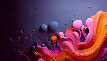 Colorful Abstract Liquid Paint Swirls - Vibrant Artistic Background