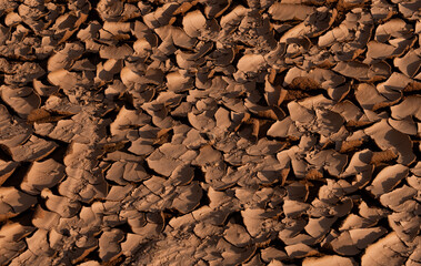 Dried muddy sand soon after rain in the desert of Saudi Arabia