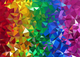 Abstract Colorful Polygonal Low Poly Background,Abstract Geometric Rainbow Mosaic