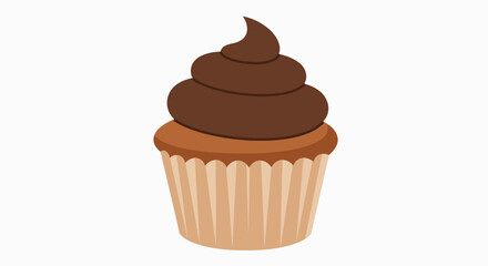 Delicious Chocolate Swirl Cupcake Illustration