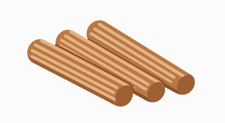 Rustic Wooden Logs: Isometric Vector Illustration