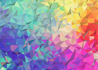 Abstract Colorful Polygonal Low Poly Background,Abstract Geometric Rainbow Mosaic