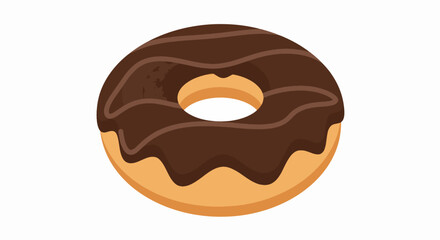 Delicious Chocolate Glazed Donut: Sweet Treat Illustration