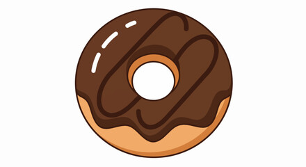 Delicious Chocolate Glazed Donut Illustration