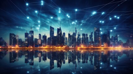 5G, 6G, Big data wireless network, high speed internet, cloud computing or connect diagram technology, Data storage, service, synchronize, online, financial, Connectivity global, smart city, Gen AI