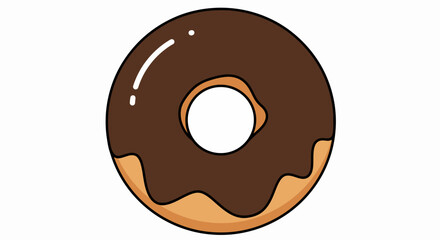 Delicious Chocolate Glazed Donut Illustration