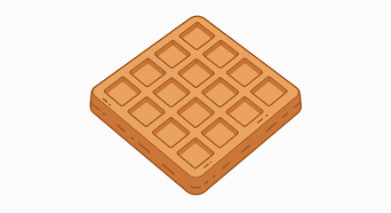 Golden Square Waffle: A Deliciously Simple Illustration