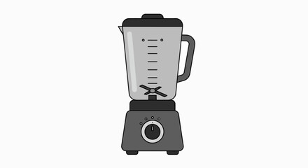 Modern Kitchen Blender: Simple Grey Icon