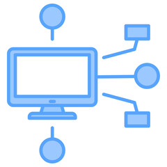 Network Diagram Blue Icon