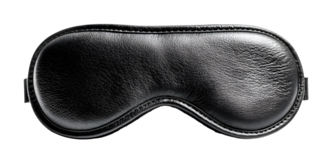 Black leather eye mask for sleep or cosplay