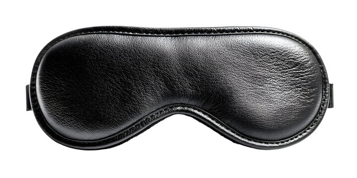 Black leather eye mask for sleep or cosplay