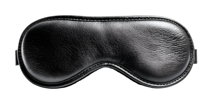 Black leather eye mask for sleep or cosplay