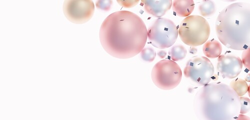 Abstract background, festive decorative balls, used for festival decoration, 3D illustration