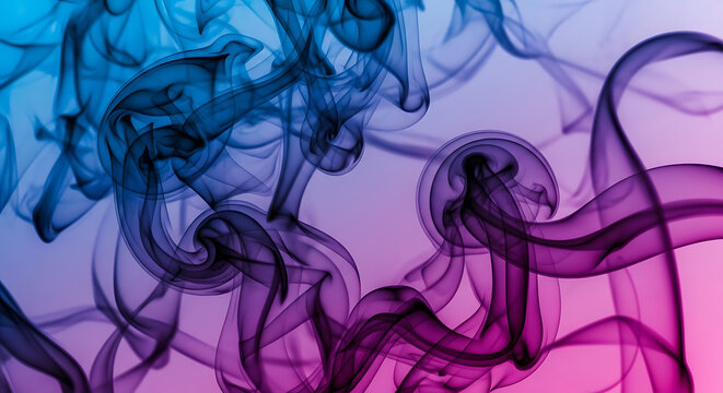Abstract Swirling Smoke Tendrils Against a Gradient Background