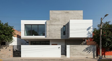 Modern concrete house exterior