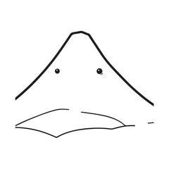 Black and White Mountain Illustration Image in Minimalist Line Art Style, Clean and Elegant Design
