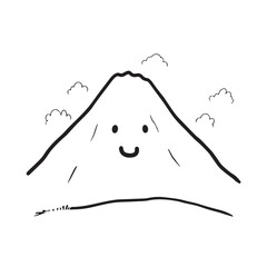 Black and White Mountain Illustration Image in Minimalist Line Art Style, Clean and Elegant Design
