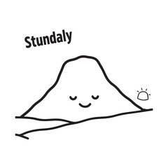 Black and White Mountain Illustration Image in Minimalist Line Art Style, Clean and Elegant Design

