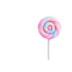 Colorful Swirl Lollipop on White Background with Playful Design
