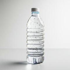 Transparent Object with Condensation on White Background.