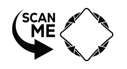 QR code scan icon set. Scan me frame. QR code scan for smartphone. QR code for mobile app, payment and identification. Vector illustration.