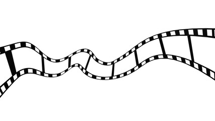 Roll of retro film strip on isolated transparent background