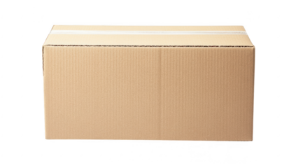 A plain. unmarked cardboard box positioned centrally against a white background. symbolizing shipping or packaging solutions. ideal for e-commerce or logistics imagery