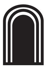 Archway entrance or exit to a dark portal template. Editavle Clip Art.
