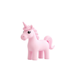 Naklejka premium Cute Pink Unicorn Toy with Sparkling Horn and Lovely Face