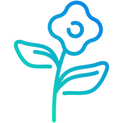 flower gradient line icon